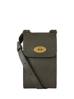 Mulberry Mini Antony Leather Crossbody Pouch, Juniper Green