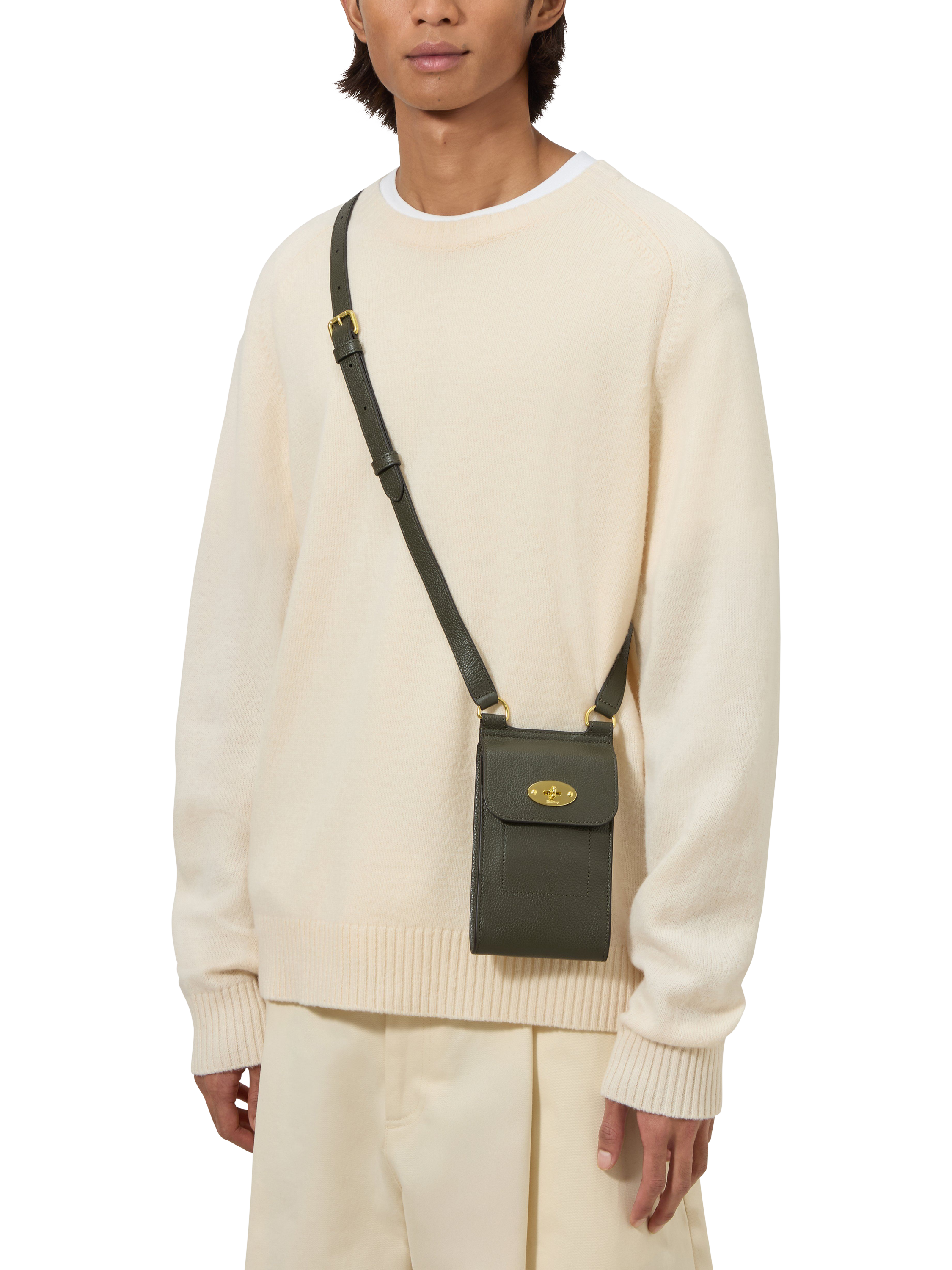 Product image 2 of 4, which shows Mulberry Mini Antony Leather Crossbody Pouch, Juniper Green