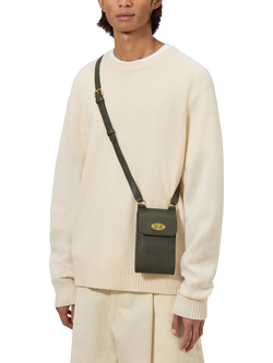 Mulberry Mini Antony Leather Crossbody Pouch - view 2, Juniper Green