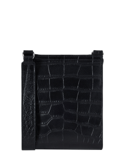 Mulberry Small Antony Croc Leather Messenger Bag, Black - view 2, Black