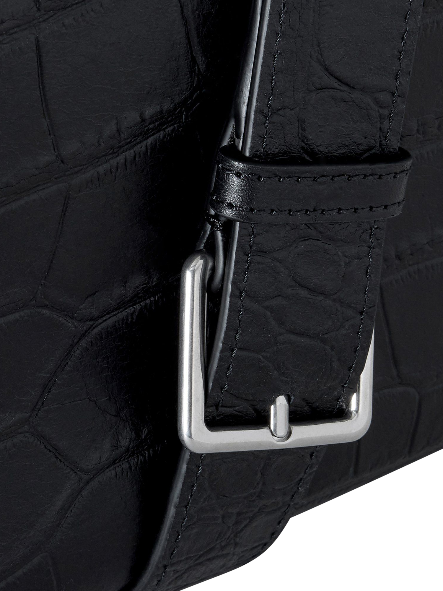 Product image 4 of 5, which shows Mulberry Small Antony Croc Leather Messenger Bag, Black