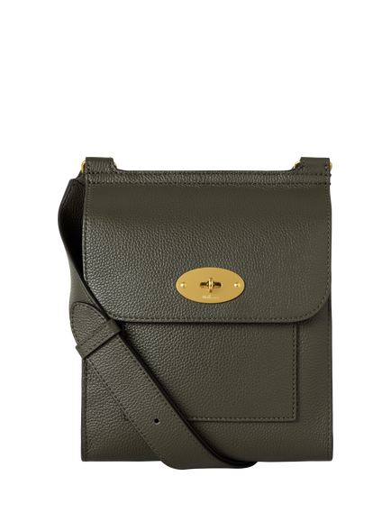 Mulberry Small Antony Leather Messenger Bag, Juniper Green