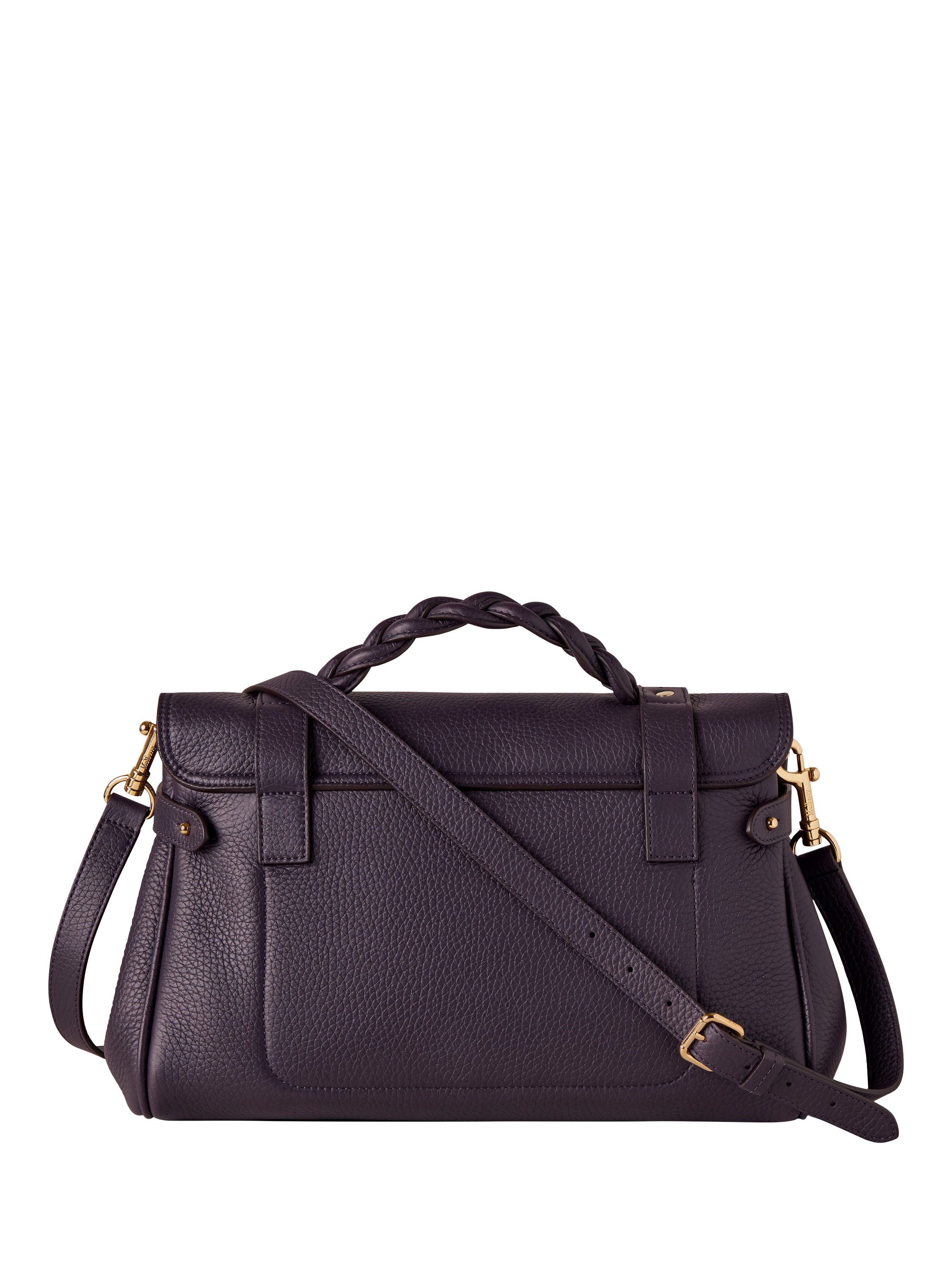 Product image 2 of 5, which shows Mulberry Alexa Heavy Grain Leather Shoulder Bag, Deep Aubergine