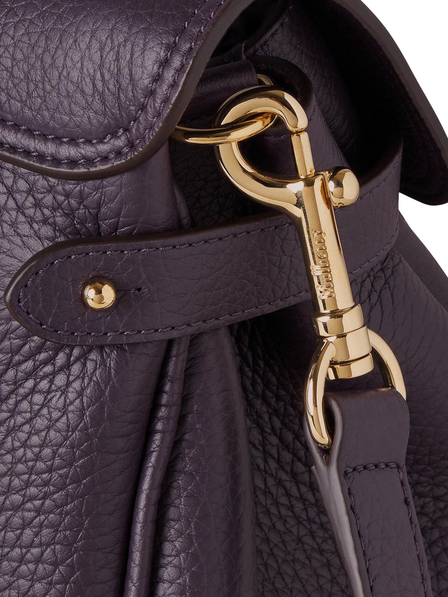 Product image 4 of 5, which shows Mulberry Alexa Heavy Grain Leather Shoulder Bag, Deep Aubergine