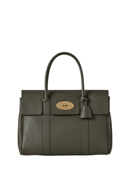 Mulberry Bayswater Classic Grain Leather Handbag, Juniper Green