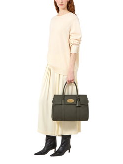 Mulberry Bayswater Classic Grain Leather Handbag - view 2, Juniper Green