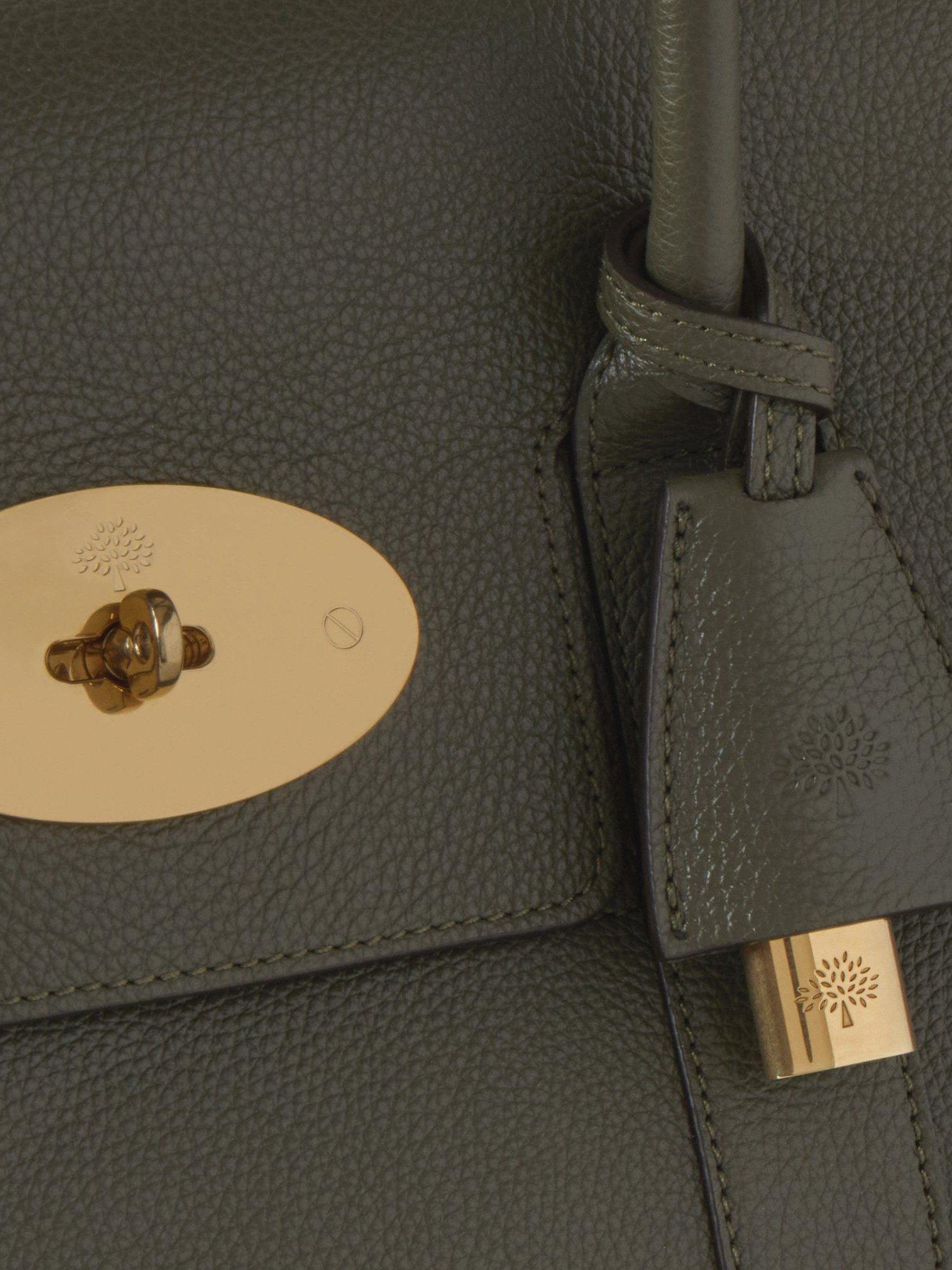 Product image 5 of 6, which shows Mulberry Bayswater Classic Grain Leather Handbag, Juniper Green