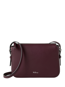 Mulberry Clovelly Leather Crossbody Pouch, Black Cherry