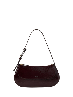 Mulberry Clovelly Leather Shoulder Bag, Deep Aubergine, Deep Aubergine