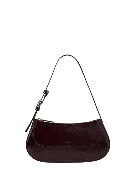 Mulberry Clovelly Leather Shoulder Bag, Deep Aubergine, Deep Aubergine
