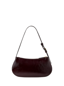 Mulberry Clovelly Leather Shoulder Bag, Deep Aubergine - view 2, Deep Aubergine