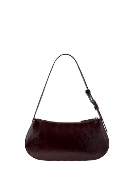 Mulberry Clovelly Leather Shoulder Bag, Deep Aubergine - view 2, Deep Aubergine