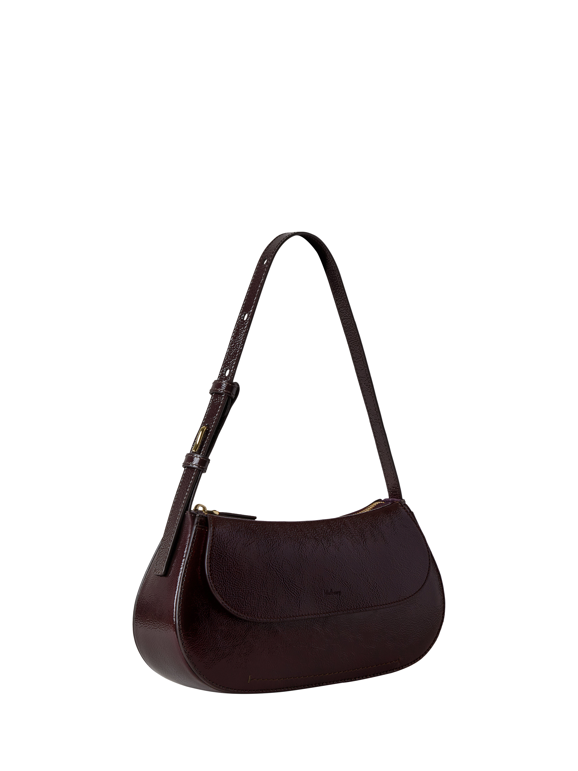 Mulberry Clovelly Leather Shoulder Bag, Deep Aubergine