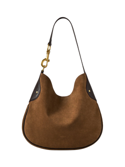 Mulberry Hackney Suede Shoulder Bag, Vintage Oak, Vintage Oak