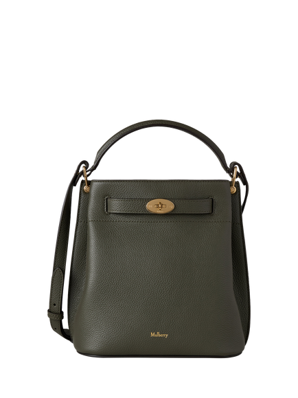 Mulberry Islington Small Classic Grain Leather Bucket Bag, Juniper Green