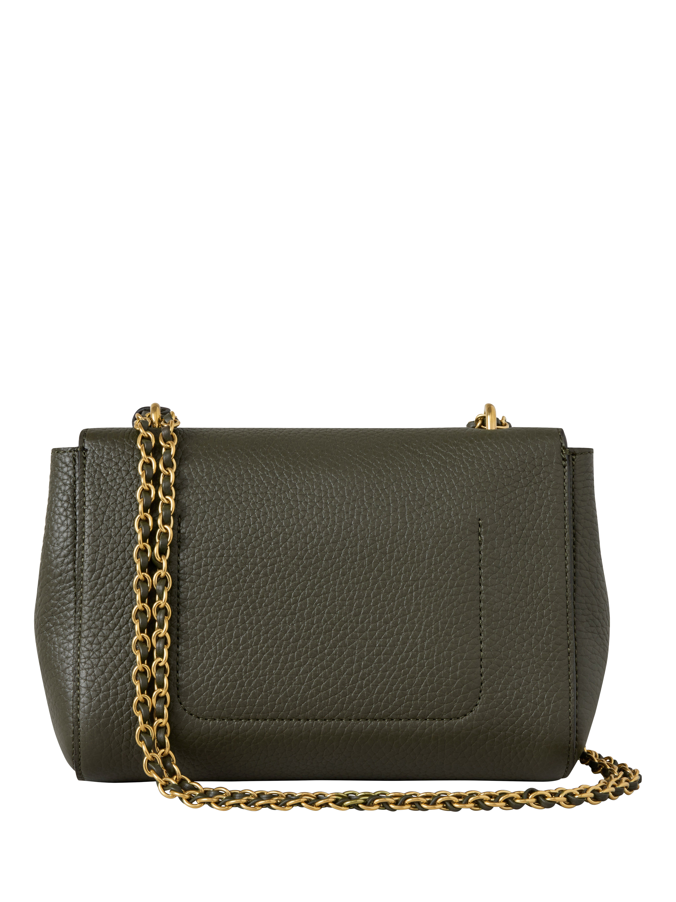 Product image 3 of 6, which shows Mulberry Lily Heavy Grain Leather Chain Strap Shoulder Bag, Juniper Green