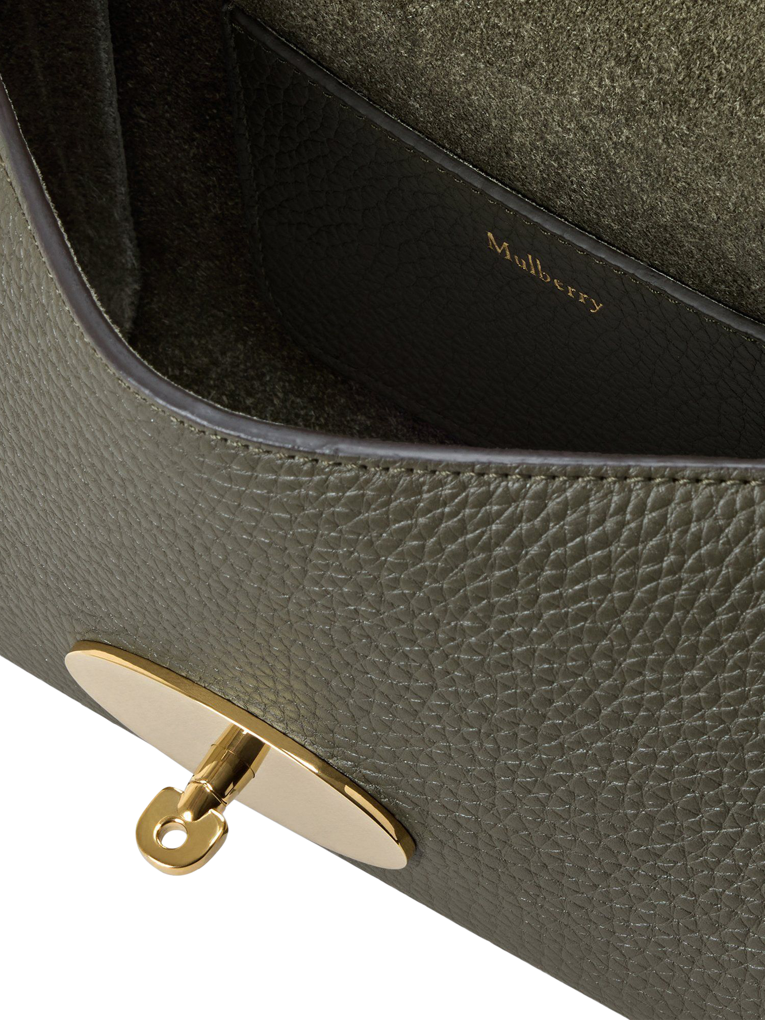 Product image 5 of 6, which shows Mulberry Lily Heavy Grain Leather Chain Strap Shoulder Bag, Juniper Green