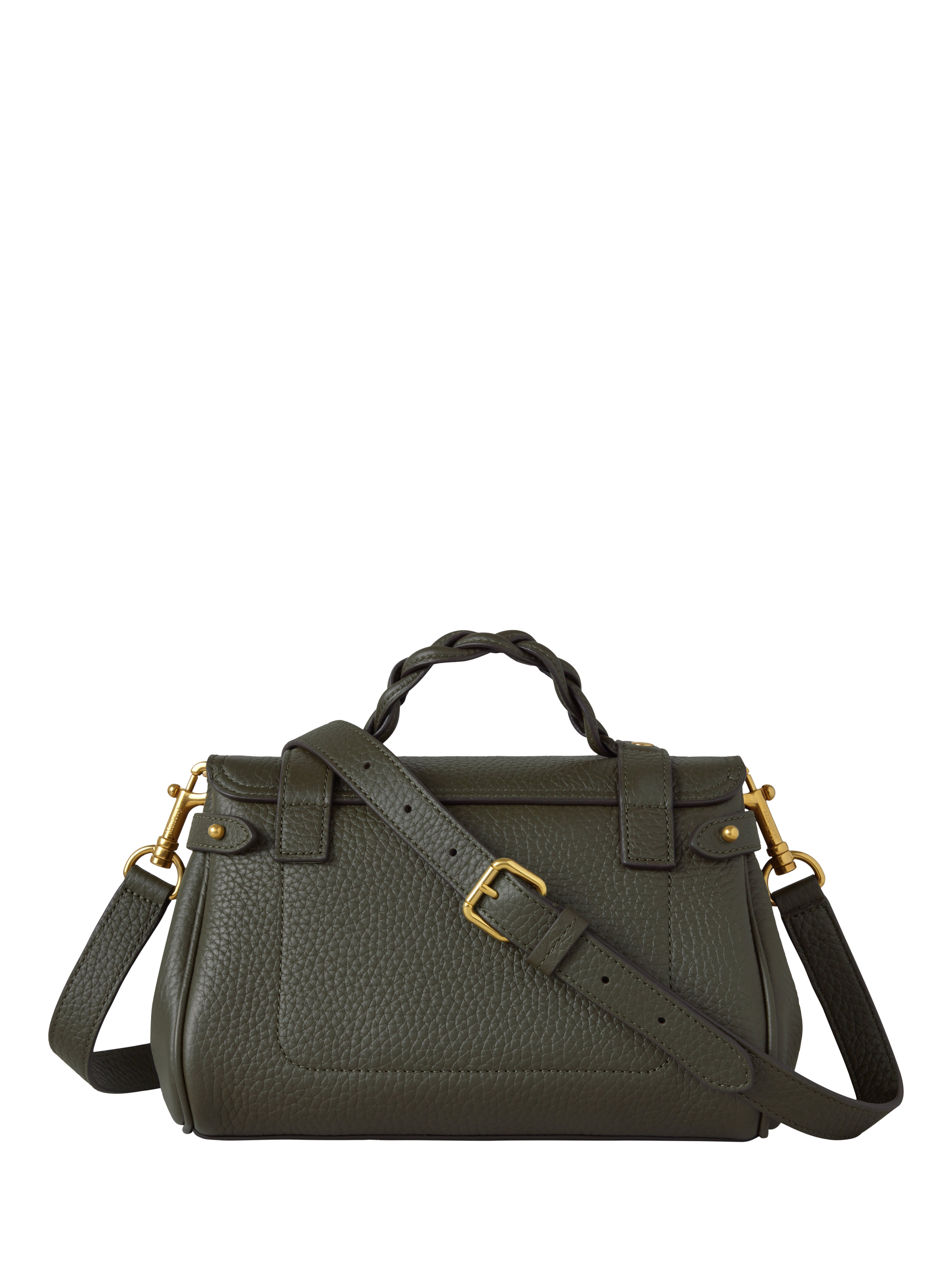 Product image 2 of 5, which shows Mulberry Mini Alexa Leather Grab Bag, Juniper Green
