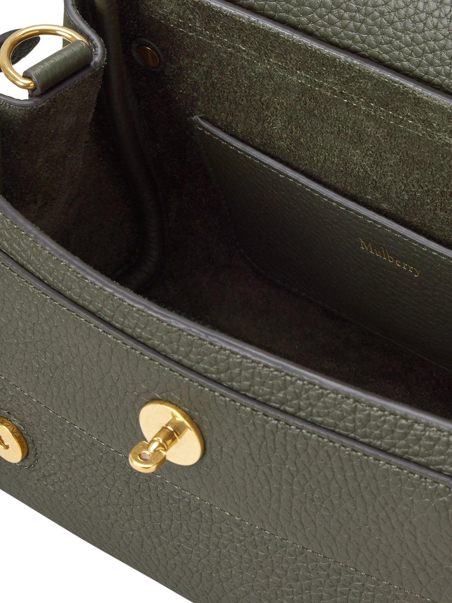Product image 5 of 5, which shows Mulberry Mini Alexa Leather Grab Bag, Juniper Green