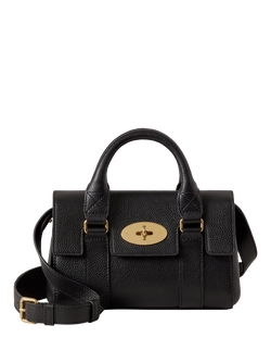 Mulberry Mini Heritage Bayswater Leather Shoulder Bag, Black