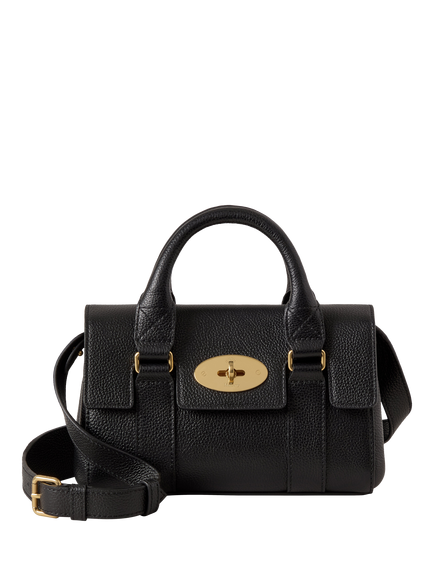 Mulberry Mini Heritage Bayswater Leather Shoulder Bag, Black