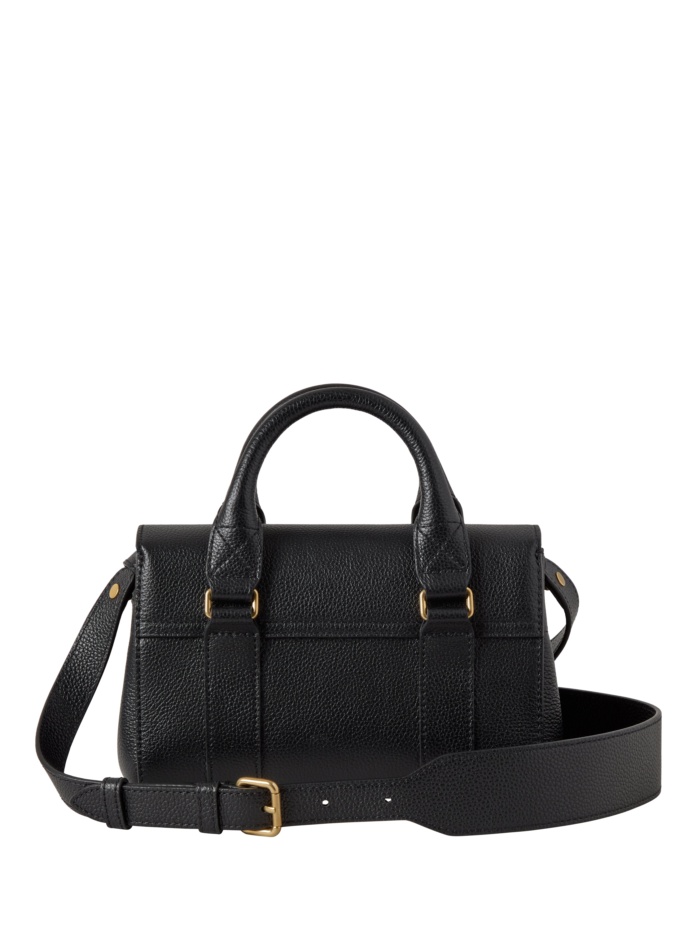 Product image 3 of 6, which shows Mulberry Mini Heritage Bayswater Leather Shoulder Bag, Black