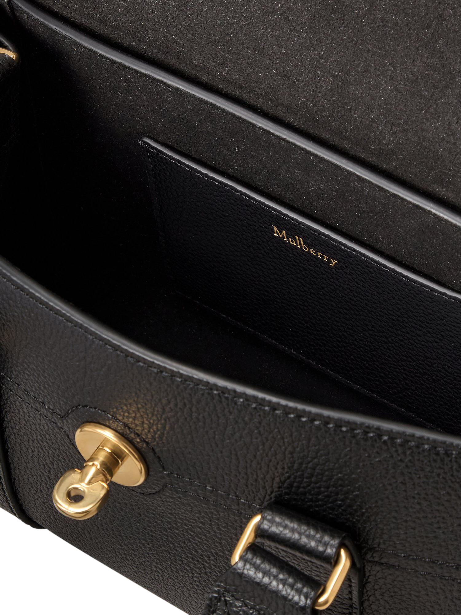 Product image 6 of 6, which shows Mulberry Mini Heritage Bayswater Leather Shoulder Bag, Black