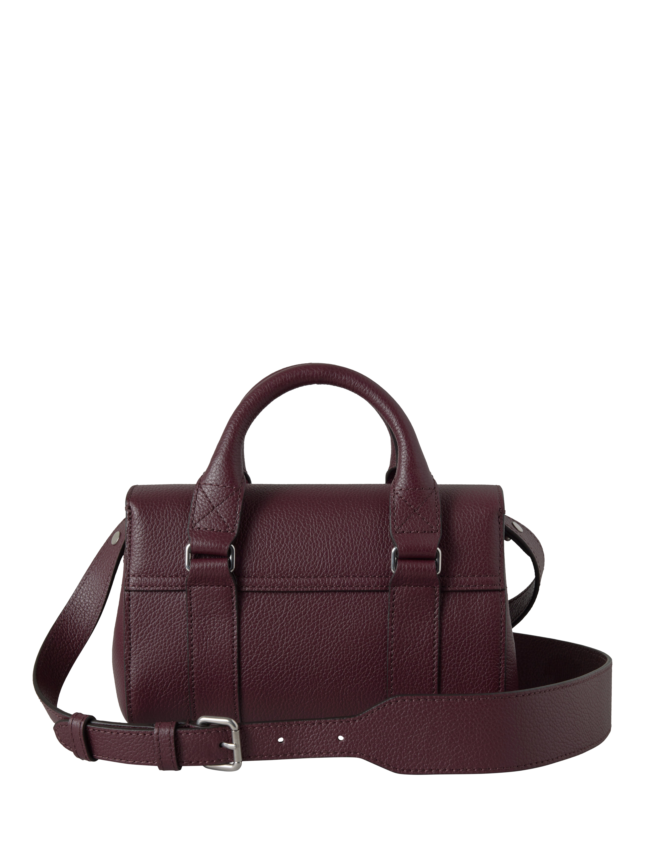 Product image 2 of 5, which shows Mulberry Mini Heritage Bayswater Leather Shoulder Bag, Black Cherry