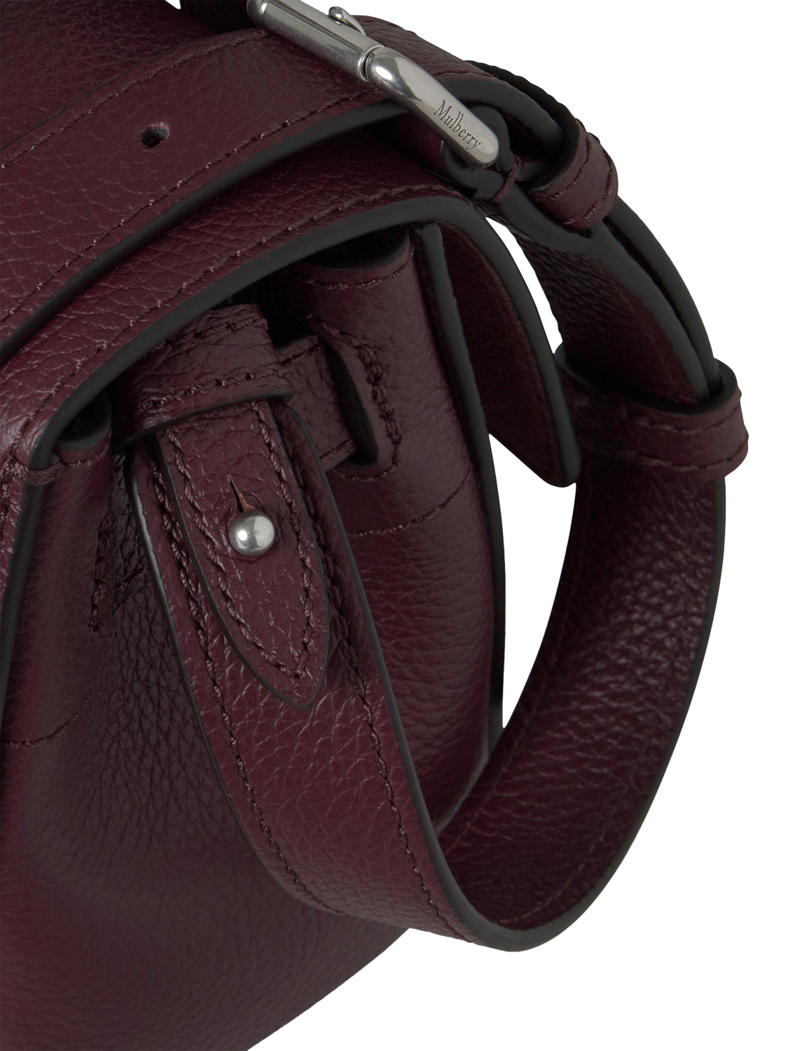 Product image 4 of 5, which shows Mulberry Mini Heritage Bayswater Leather Shoulder Bag, Black Cherry