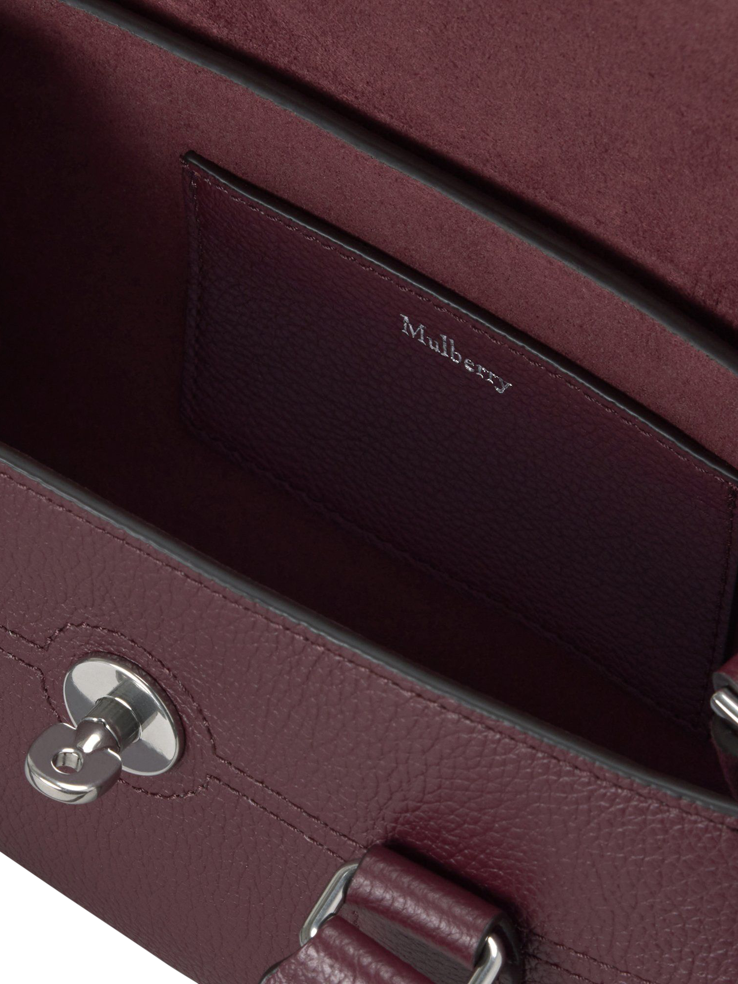 Product image 5 of 5, which shows Mulberry Mini Heritage Bayswater Leather Shoulder Bag, Black Cherry