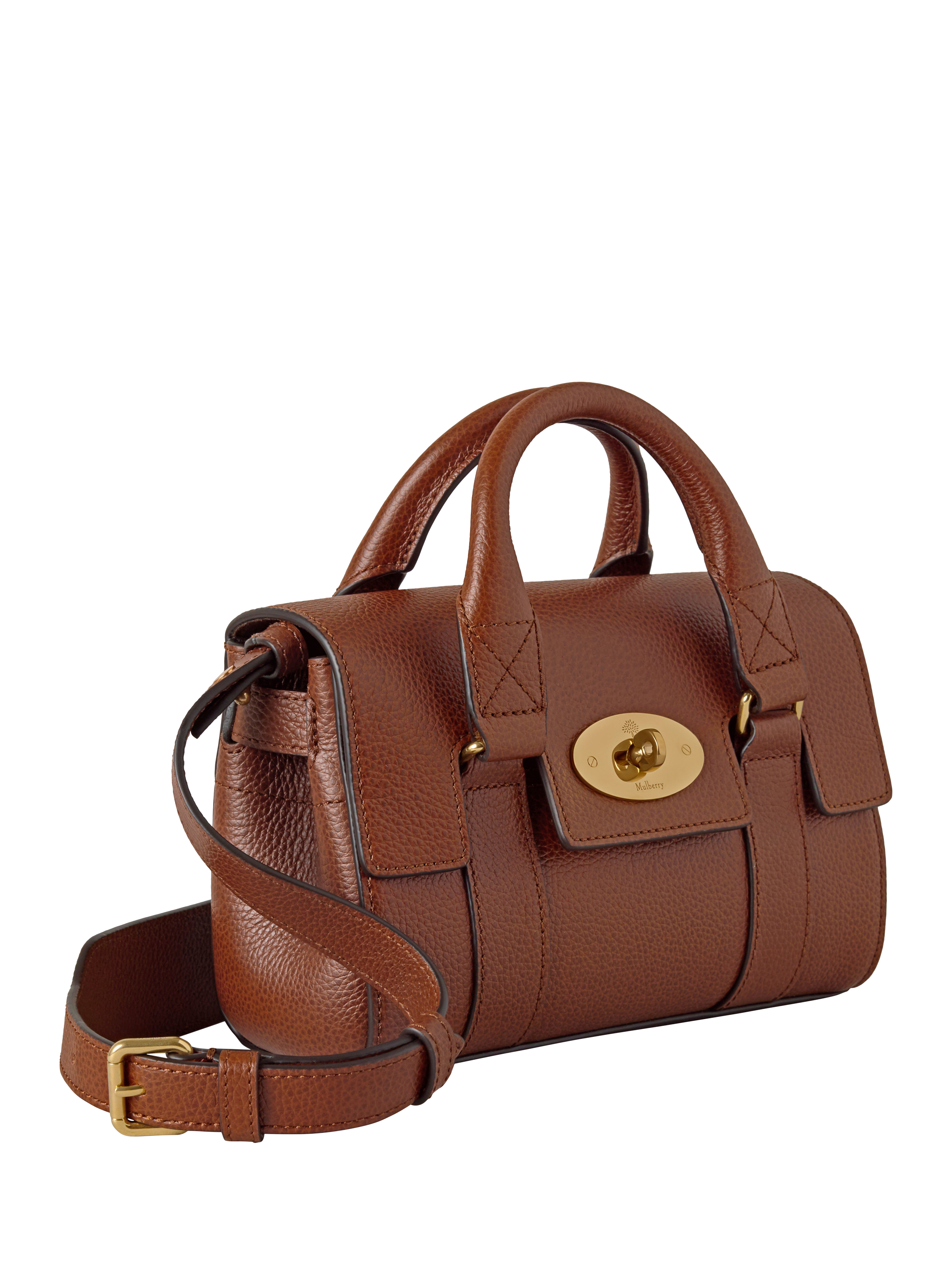 Product image 3 of 5, which shows Mulberry Mini Heritage Bayswater Leather Shoulder Bag, Oak