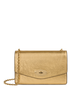 Mulberry Small Darley Metallic Leather Crossbody Bag, Somerset Gold, Somerset Gold