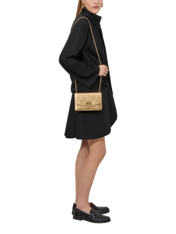 Mulberry Small Darley Metallic Leather Crossbody Bag, Somerset Gold - view 2, Somerset Gold