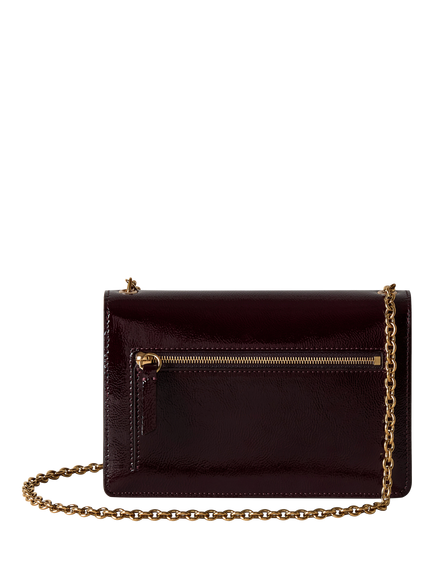 Mulberry Small Darley Leather Crossbody Bag, Deep Aubergine - view 2, Deep Aubergine