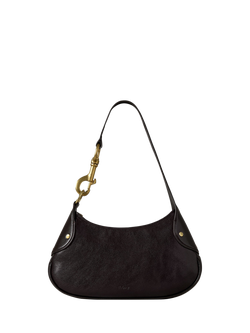 Mulberry Small Hackney Leather Shoulder Bag, Ebony, Ebony