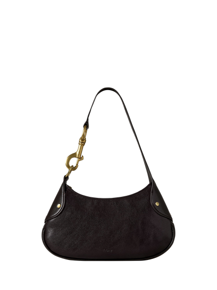 Mulberry Small Hackney Leather Shoulder Bag, Ebony, Ebony