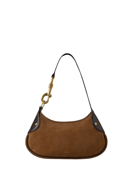 Mulberry Small Hackney Suede Shoulder Bag, Vintage Oak, Vintage Oak