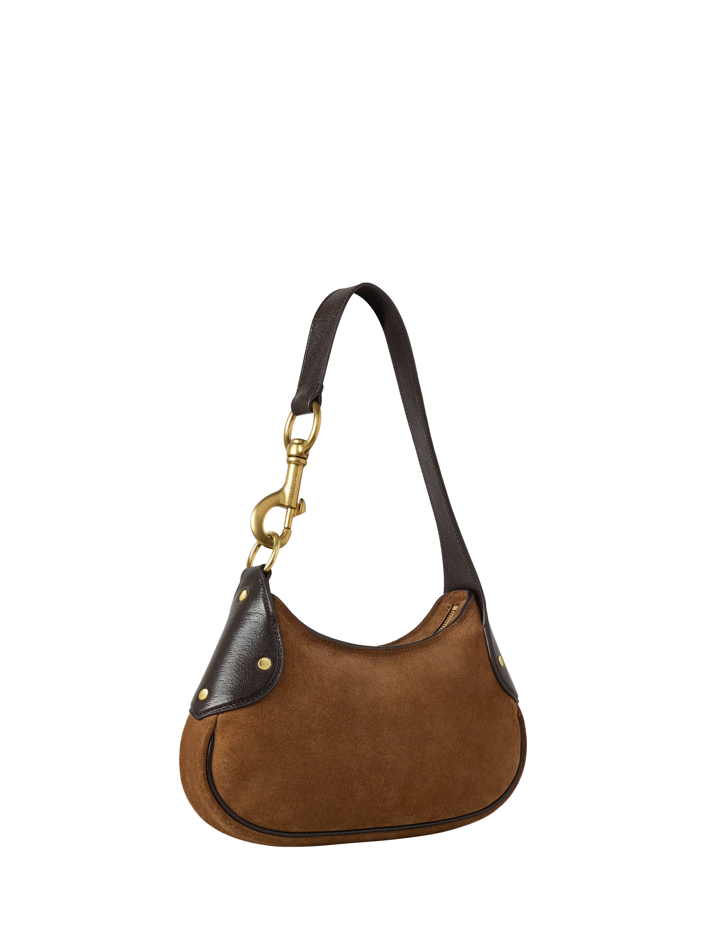 Product image 4 of 6, which shows Mulberry Small Hackney Suede Shoulder Bag, Vintage Oak