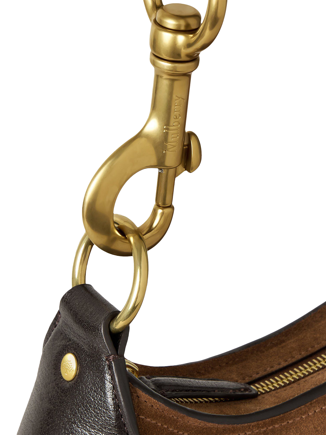 Product image 5 of 6, which shows Mulberry Small Hackney Suede Shoulder Bag, Vintage Oak