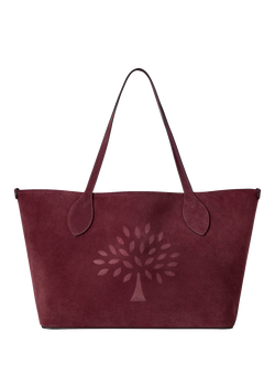 Mulberry Suede Tree Tote Bag, Berry, Berry