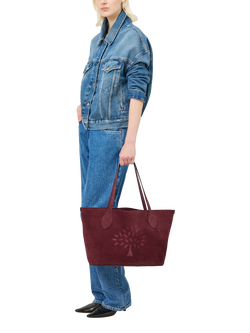 Mulberry Suede Tree Tote Bag, Berry - view 2, Berry
