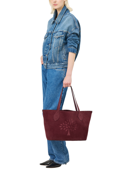 Mulberry Suede Tree Tote Bag - view 2, Berry