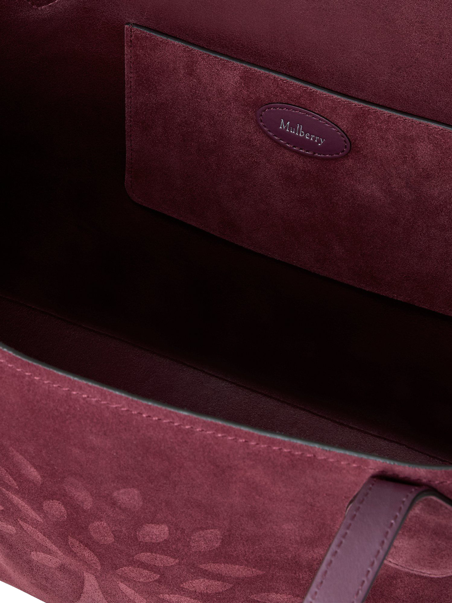 Product image 6 of 6, which shows Mulberry Suede Tree Tote Bag, Berry