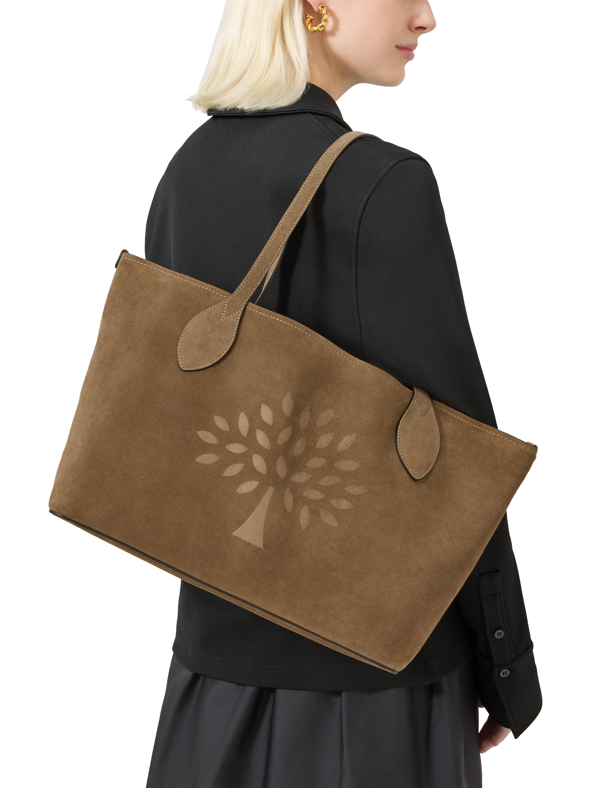 Product image 2 of 6, which shows Mulberry Suede Tree Tote Bag, Salcombe Sand