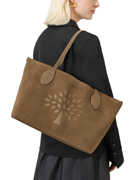 Mulberry Suede Tree Tote Bag - view 2, Salcombe Sand