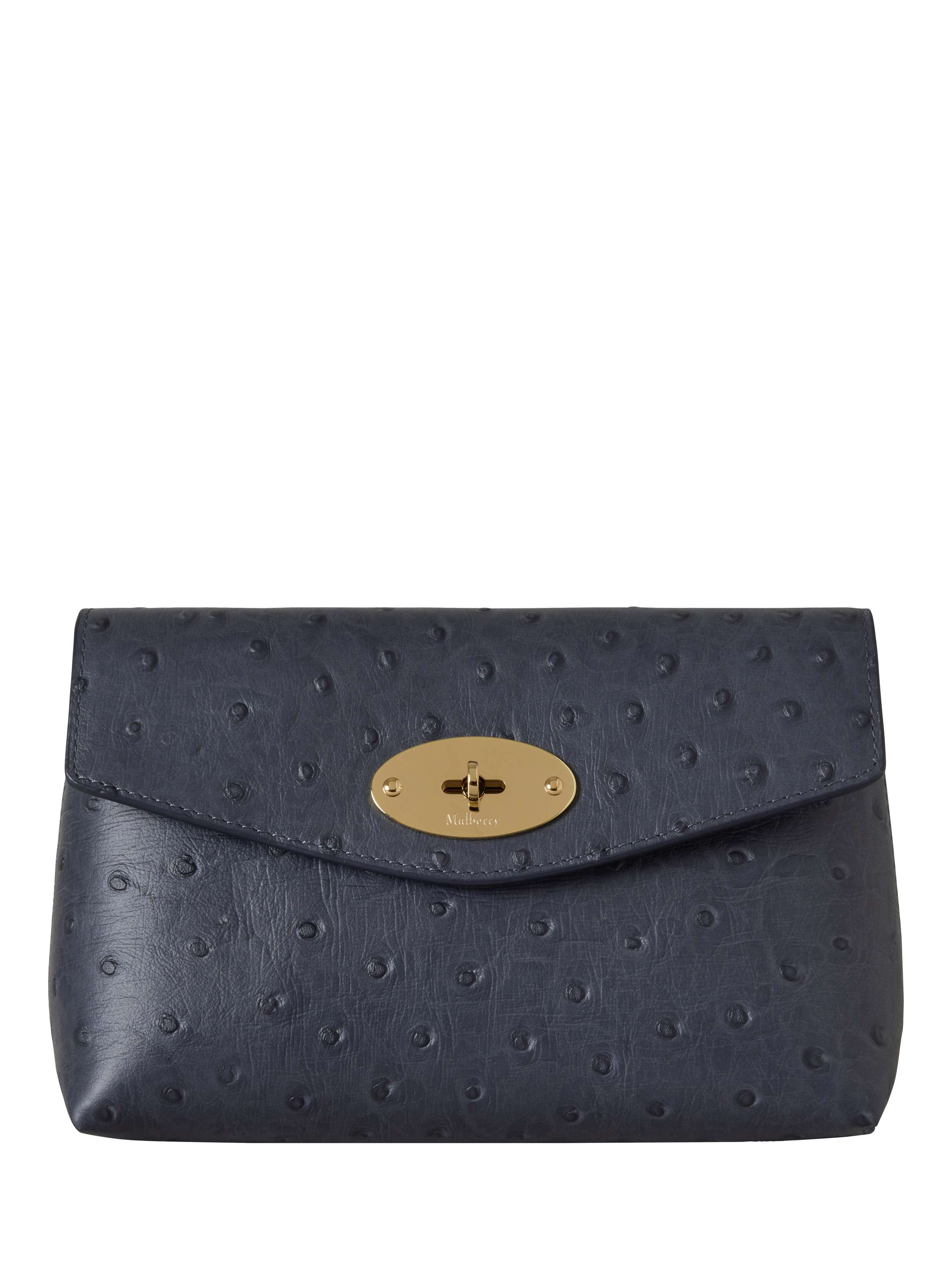 Product image 1 of 4, which shows Mulberry Darley Leather Cosmetic Pouch, Stormy Blue