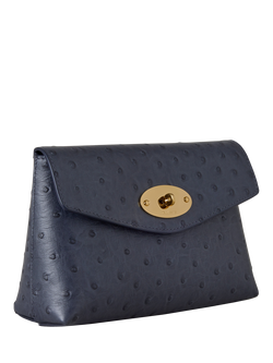 Mulberry Darley Leather Cosmetic Pouch, Stormy Blue - view 2, Stormy Blue