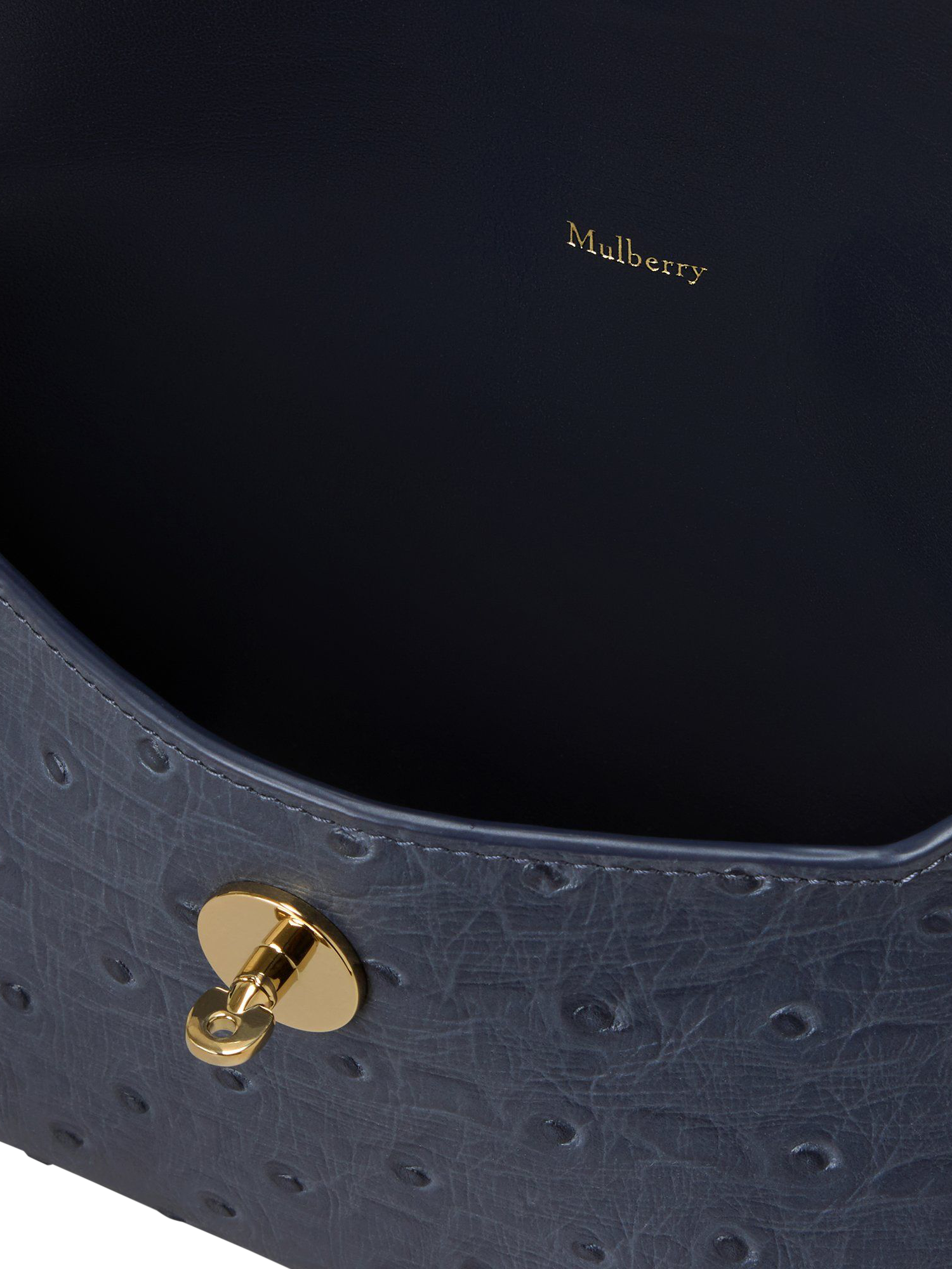 Product image 4 of 4, which shows Mulberry Darley Leather Cosmetic Pouch, Stormy Blue