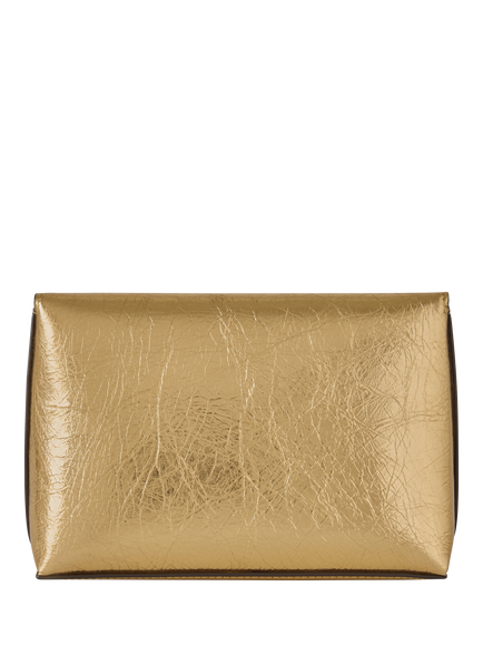 Mulberry Darley Metallic Leather Cosmetic Pouch, Somerset Gold - view 2, Somerset Gold