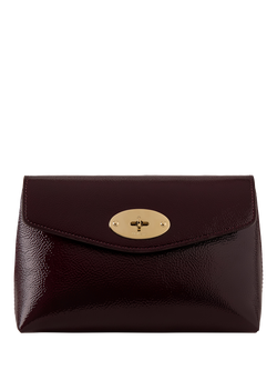 Mulberry Darley Leather Cosmetics Pouch, Deep Aubergine, Deep Aubergine